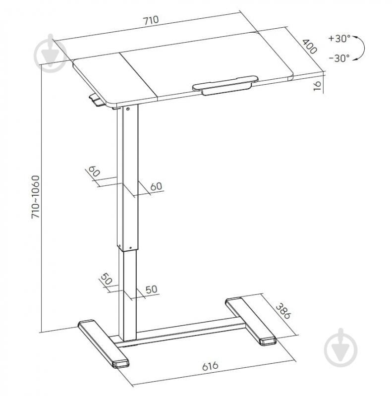 Стол компьютерный OfficePro ODM320DW Dark Wood/Black - фото 7 Стол компьютерный OfficePro ODM320DW Dark Wood/Black - фото 7