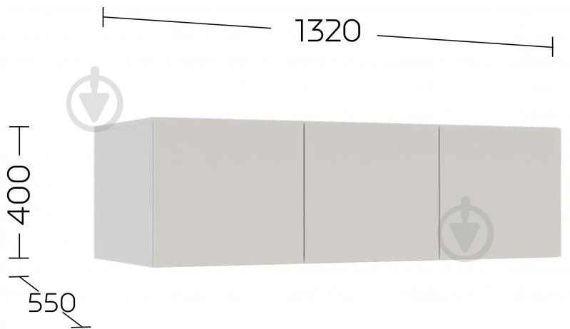Додатковий сегмент Garant Антресоль до шафи Соло 3D 400х1320х550 мм німфея альба / німфея альба - фото 3
