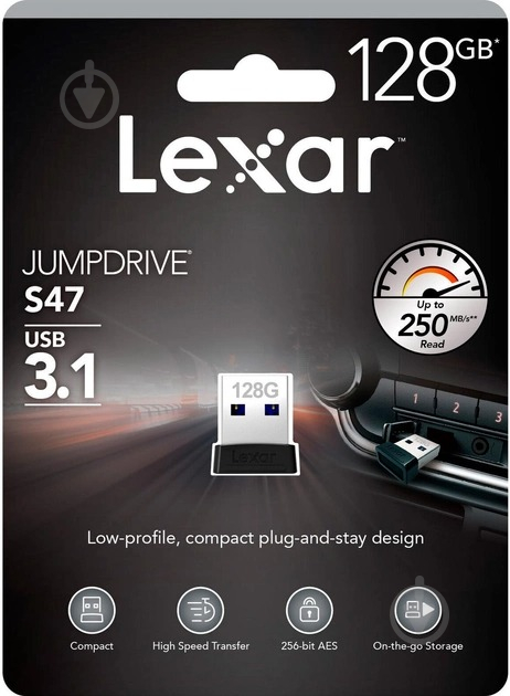 Флешпам'ять USB Lexar JumpDrive S47 128 ГБ USB 3.1 black (LJDS47-128ABBK) - фото 5