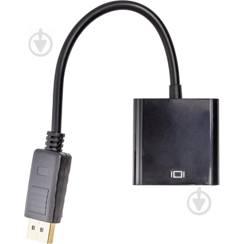 Перехідник PowerPlant 0,15 м чорний (CA911875) DisplayPort (M) - VGA (F) - фото 2