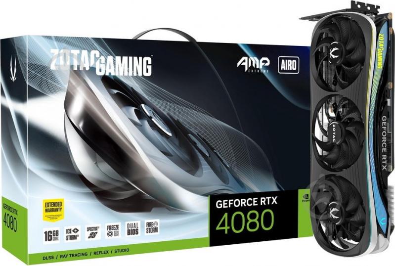 Відеокарта Zotac NVIDIA GeForce RTX 4080 AMP Extreme AIRO 16GB GDDR6X 256bit (ZT-D40810B-10P) - фото 2