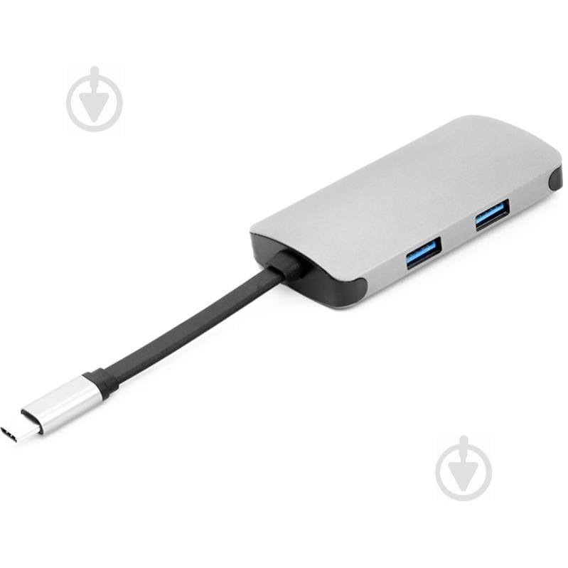 USB-хаб PowerPlant Type-C - HDMI 4K, USB 3.0, USB Type-C, RJ45 CA911691 - фото 1