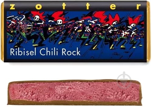 Чорний шоколад Zotter з червоною смородиною та перцем чилі 70 г - фото 1 Чорний шоколад Zotter з червоною смородиною та перцем чилі 70 г - фото 1