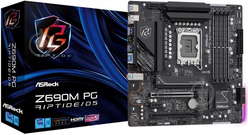 Материнская плата ASRock Z690M PG RIPTIDE/D5 (Socket 1700, Intel Z690, micro ATX) - фото 5