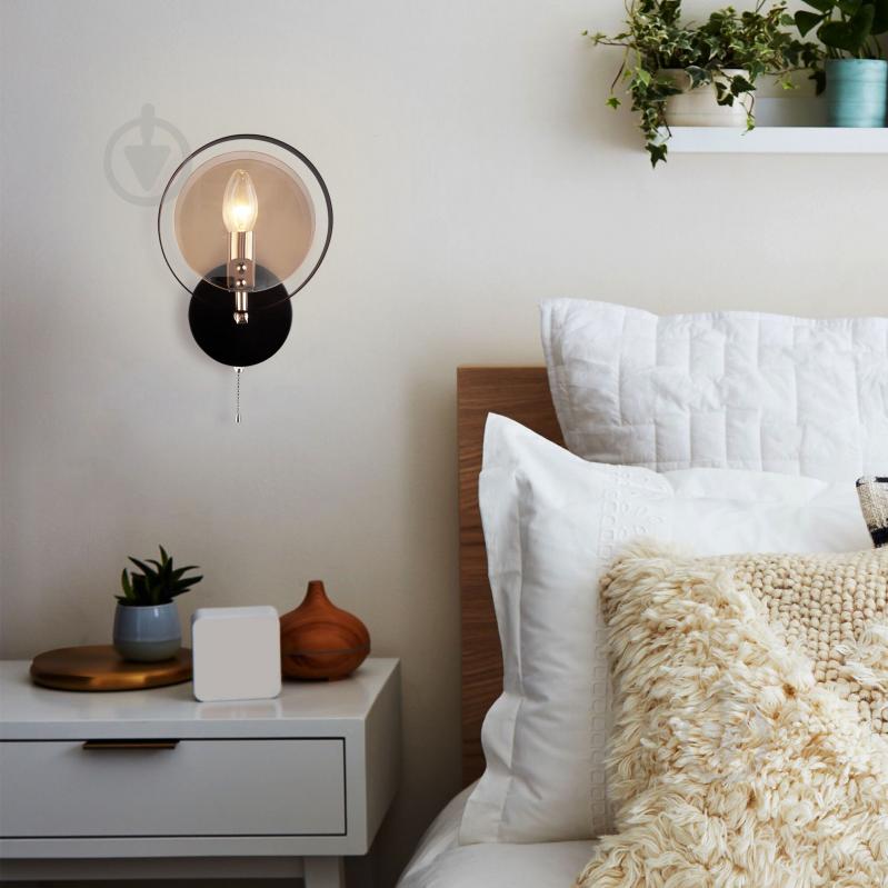 ВІТРИНА! Бра Strotskis Gallo 1x60 Вт E14 чорний 70121/1 - фото 5