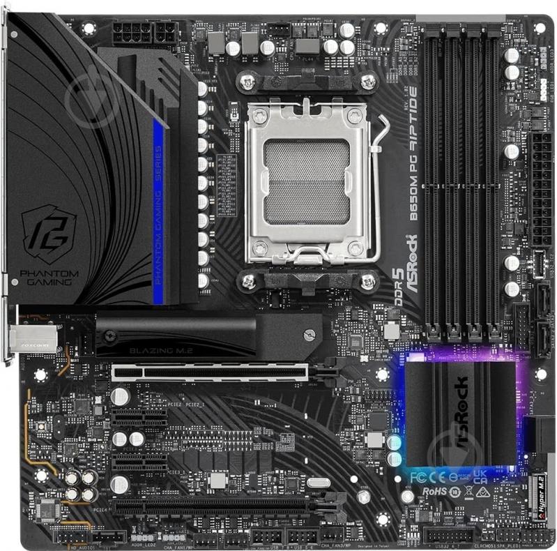 Материнская плата ASRock B650M PG RIPTIDE (Socket AM5, AMD B650, micro ATX) - фото 3 Материнская плата ASRock B650M PG RIPTIDE (Socket AM5, AMD B650, micro ATX) - фото 3