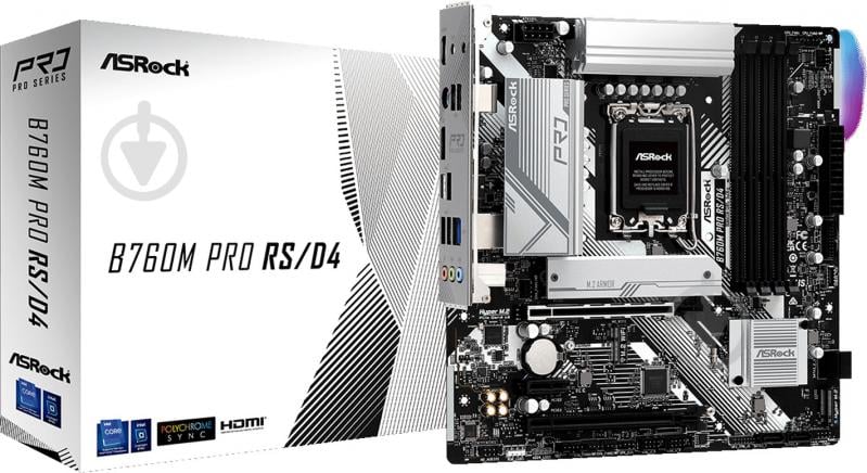 Материнская плата ASRock B760M PRO RS/D4 (Socket 1700, Intel B760, micro ATX) - фото 5