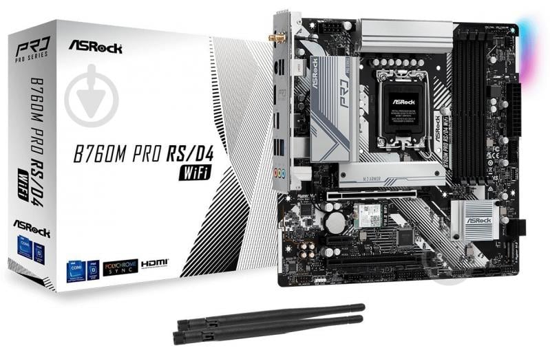 Материнська плата ASRock B760M PRO RS/D4 WIFI (Socket 1700, Intel B760, micro ATX) - фото 6