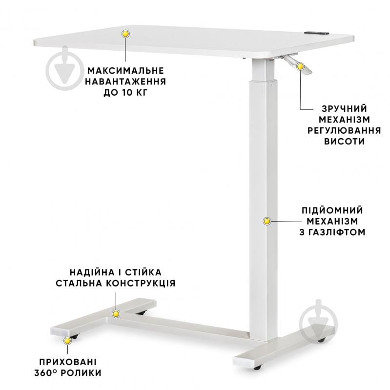 Стол компьютерный Hommex Mobidesk USB White - фото 3