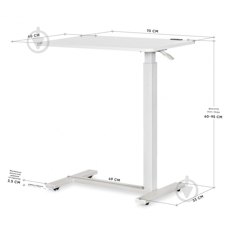 Стол компьютерный Hommex Mobidesk USB White - фото 4