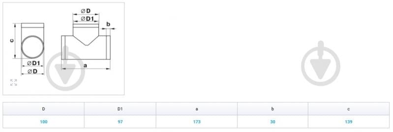 Тройник для круглых каналов Вентс Пластивент d100 131 - фото 3