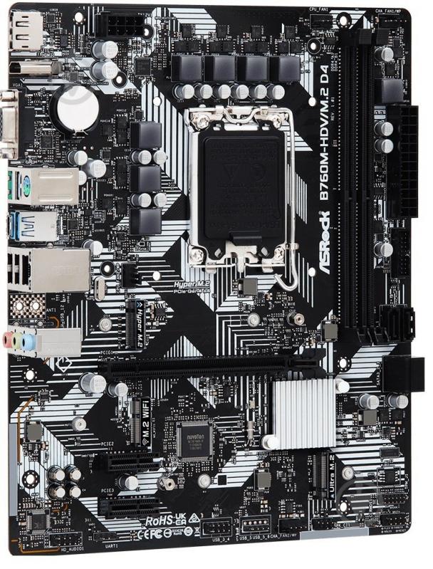 Материнська плата ASRock B760M-HDV/M.2 D4 (Socket 1700, Intel B760, micro ATX) - фото 1