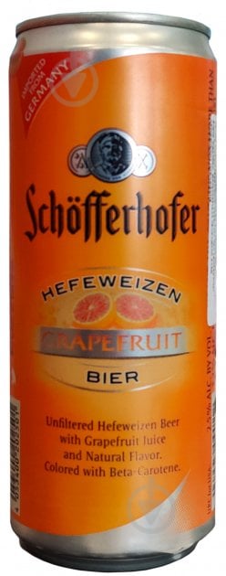 Пиво Schofferhofer пшеничне грейпфрут 4053400202501 0,33 л - фото 1