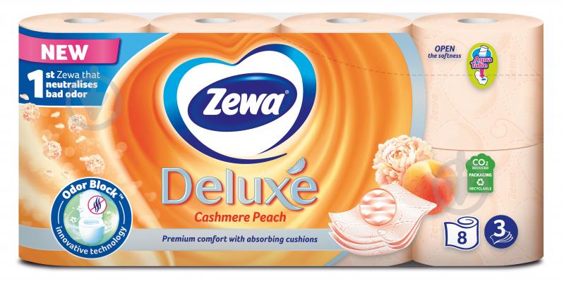 Туалетная бумага Zewa Deluxe с ароматом персика трехслойная 8 шт. - фото 2
