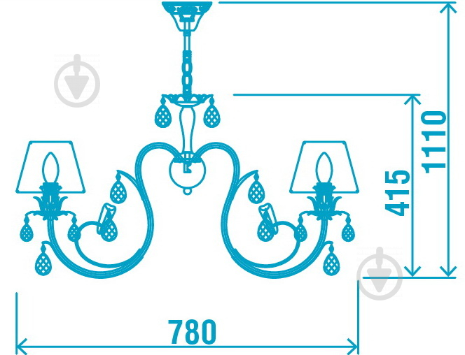 Люстра підвісна Victoria Lighting 6xE14 бронза/чорний Lamier/SP6 - фото 3