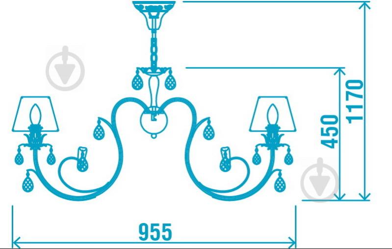 Люстра підвісна Victoria Lighting 8xE14 бронза/чорний Lamier/SP8 - фото 2