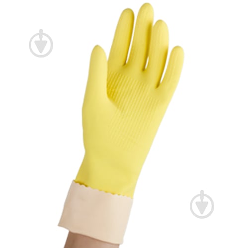 Перчатки латексные Vileda Super Grip суперкрепкие р. L 1 пар/уп. желтые - фото 2
