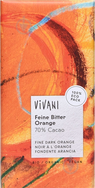 Черный шоколад Vivani органический с апельсином 100 г - фото 1 Черный шоколад Vivani органический с апельсином 100 г - фото 1