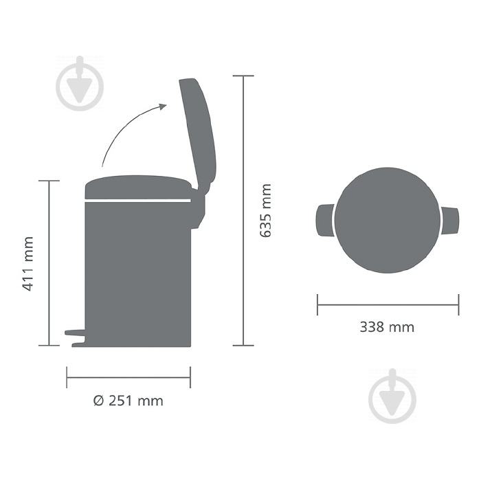 Відро з педаллю Brabantia Newicon 12 л 00800464 - фото 6