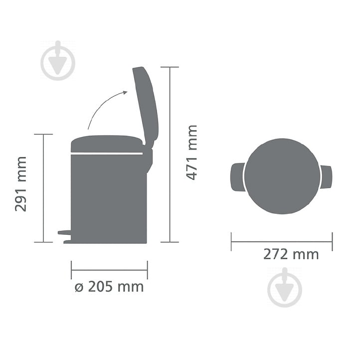 Відро з педаллю Brabantia Newicon 5 л 00800484 - фото 6