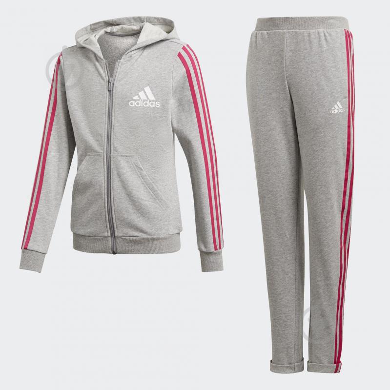 Спортивний костюм Adidas YG HOOD COT TS DV0839 сірий - фото 1