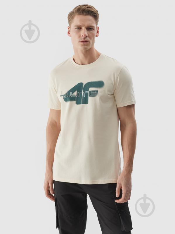 Футболка 4F TSHIRT M1317 4FWSS24TTSHM1317-12S р.M бежевий - фото 1