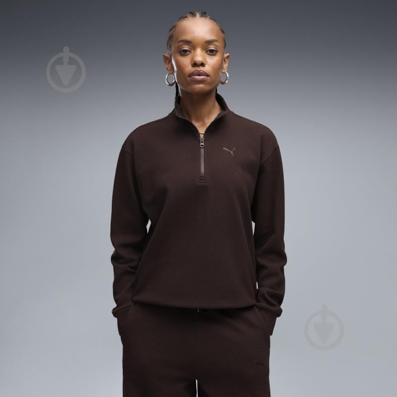 Джемпер Puma ESS ELEVATED Standard Half-Zip 69401633 р.L коричневый - фото 1