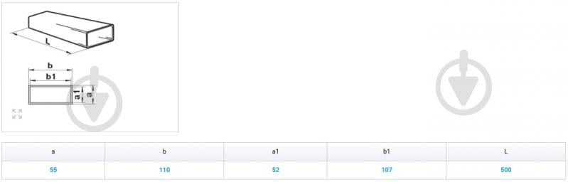 Канал плоский Вентс Пластивент 110x55/0,5 5005 - фото 3