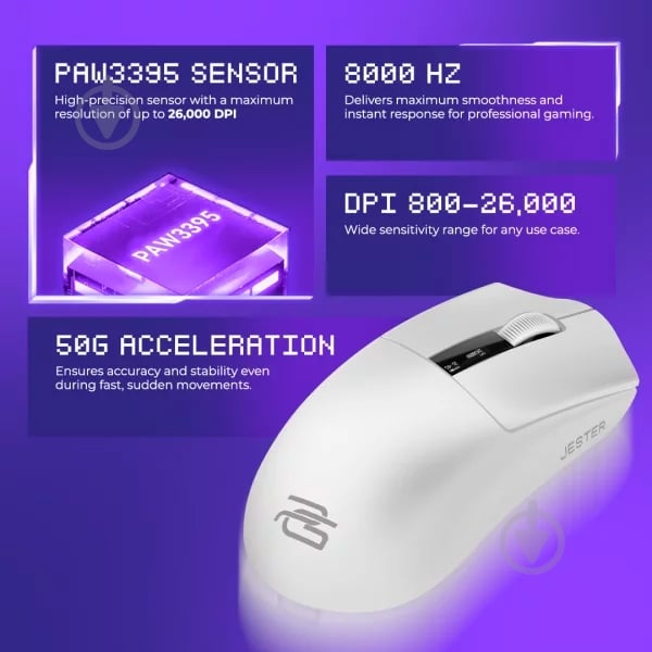 Миша Proove Gaming Jester 8K white (WMJS00022002) - фото 10