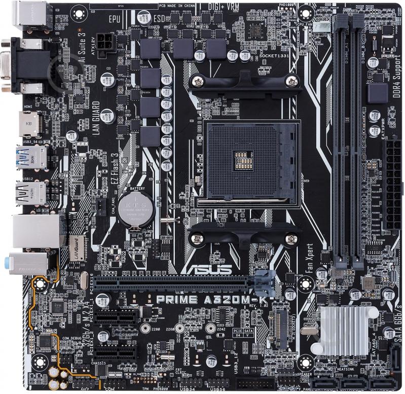 Материнская плата Asus 90MB0TV0-M0EAYC (Socket AM4, AMD A320, micro ATX) - фото 1