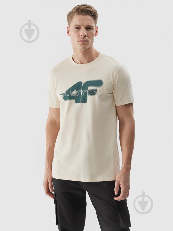 Футболка 4F TSHIRT M1317 4FWSS24TTSHM1317-12S р.S бежевий - фото 1