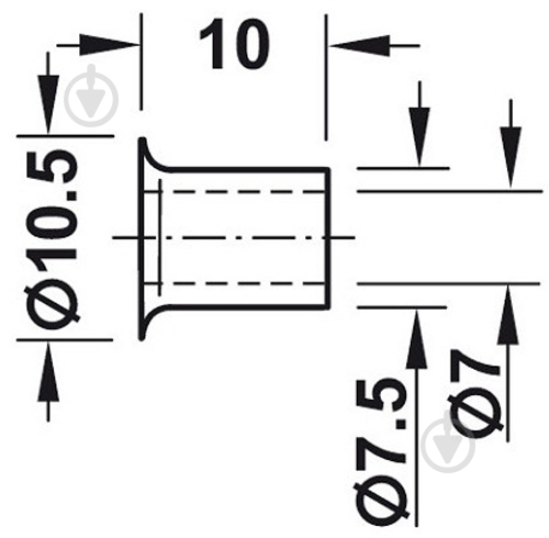 Втулка для полицетримача d7 мм нікель 16 шт 282.50.704 - фото 2 Втулка для полицетримача d7 мм нікель 16 шт 282.50.704 - фото 2