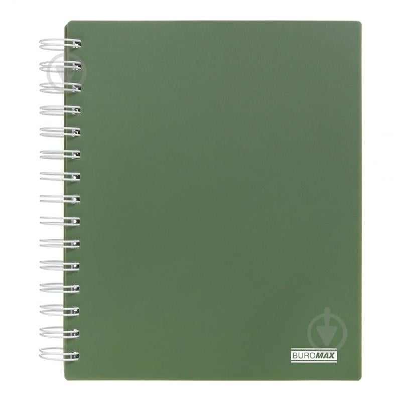 Зошит на пружині Buromax MILITARY В5 (170x205) 120 арк. клітинка темно-зелений - фото 1