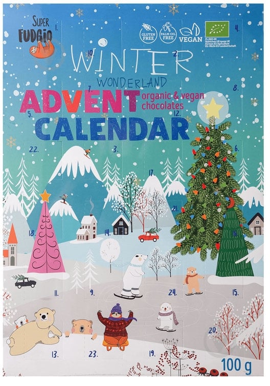 Шоколадный набор Super Fudgio веганского Рождественский Календарь органический 100 г (92873) - фото 1 Шоколадный набор Super Fudgio веганского Рождественский Календарь органический 100 г (92873) - фото 1