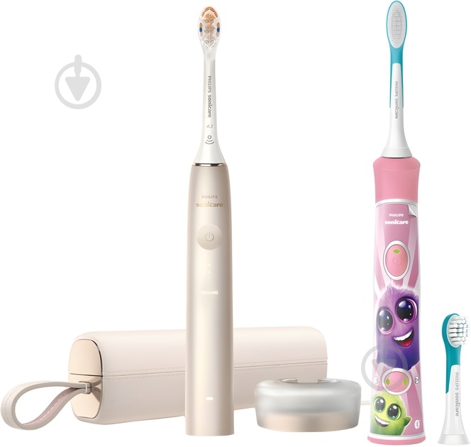 Електрична зубна щітка Philips Sonicare 9900 Prestige HX9992/11 + For Kids HX6352/42 - фото 1
