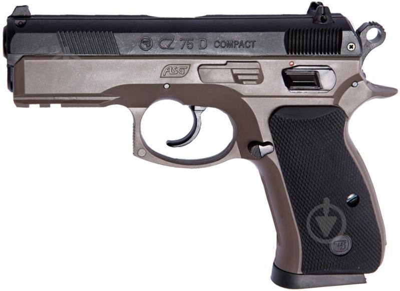 Пістолет страйкбольний ASG CZ 75D Compact Spring 6 мм FDE 2370.41.27 - фото 1