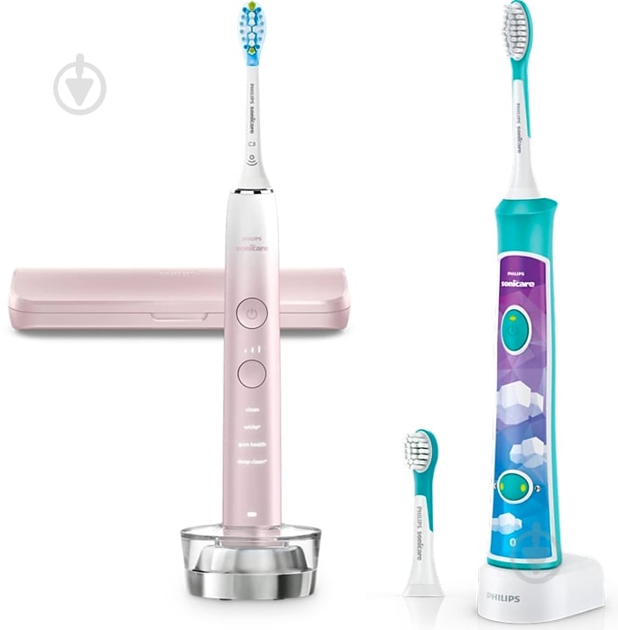 Електрична зубна щітка Philips Sonicare Diamond HX9911/84 + HX6322/04 For Kids - фото 1