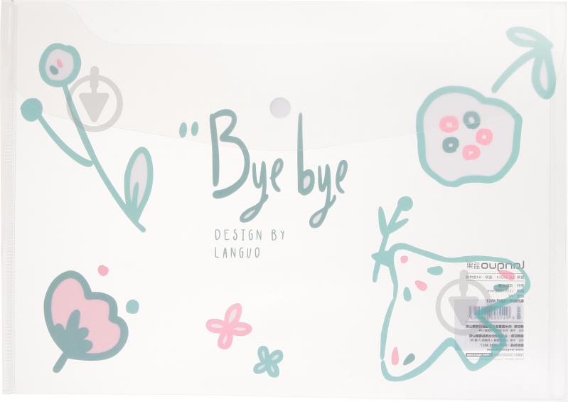 Папка-конверт Рисунки цветов белые - фото 1