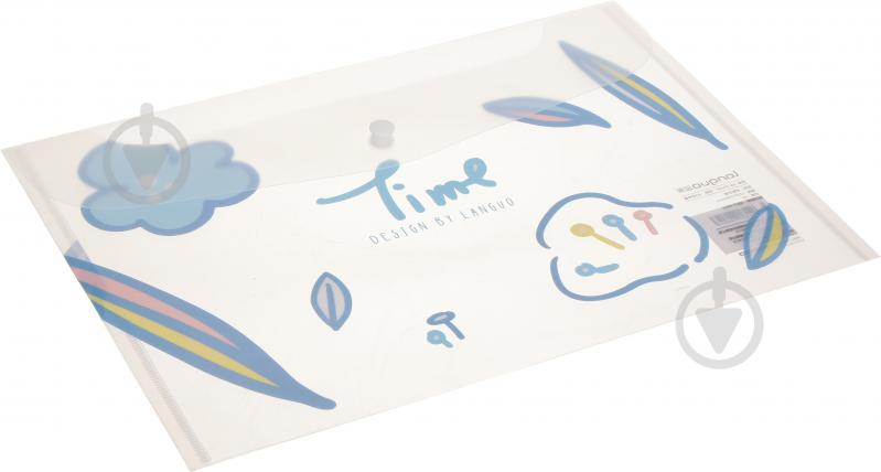 Папка-конверт Рисунки цветов голубые - фото 2