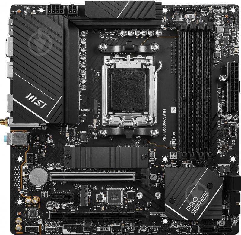 Материнская плата MSI 911-7D77-001 (Socket AM5, AMD B650, micro ATX) - фото 1 Материнская плата MSI 911-7D77-001 (Socket AM5, AMD B650, micro ATX) - фото 1