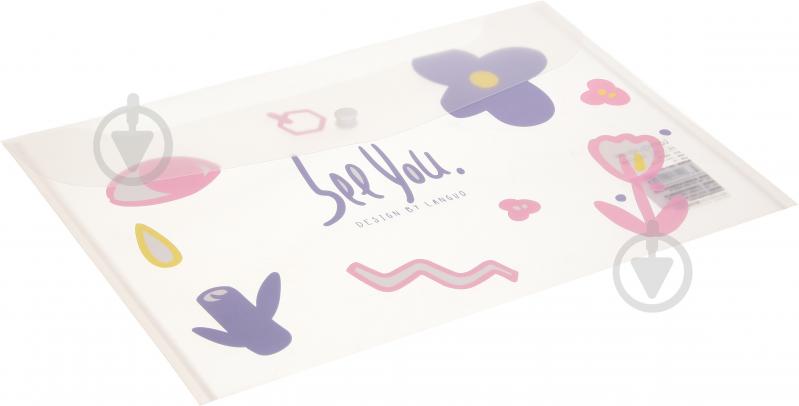 Папка-конверт Рисунки цветов фиолетовые - фото 2