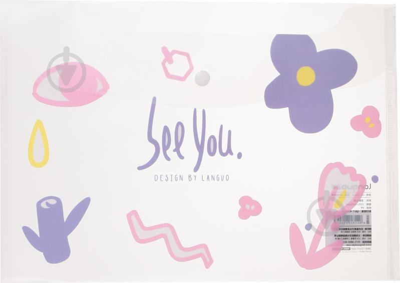 Папка-конверт Рисунки цветов фиолетовые - фото 1