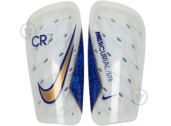 Щитки футбольные Nike Mercurial Lite CR7 DV3090-910 р. XL белый с синим - фото 3