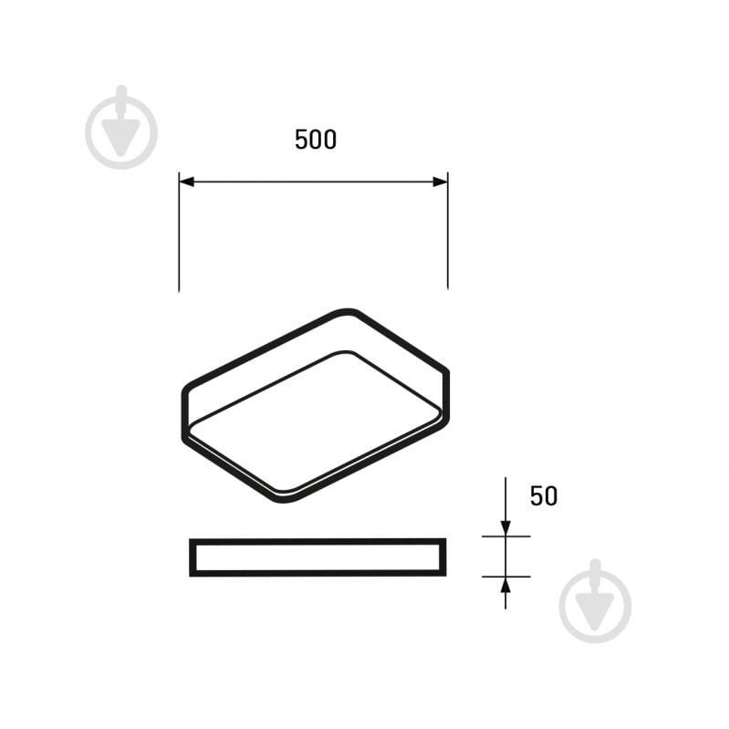 Світильник світлодіодний Eurolamp квадрат A50 55 Вт білий 3000-6500 К LED-ALS-55-A50(white) - фото 3