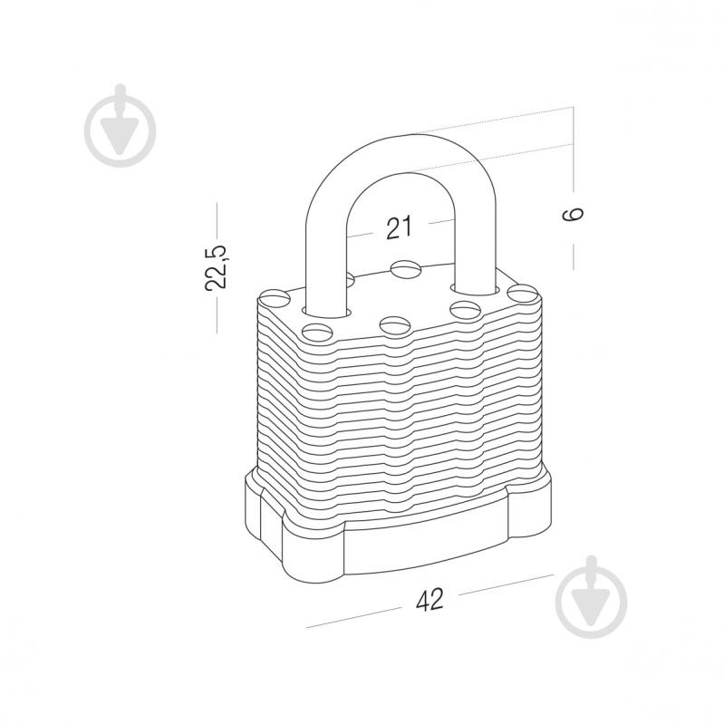 Замок навесной MVM HR-LS-40E открытый (амбарный) - фото 6