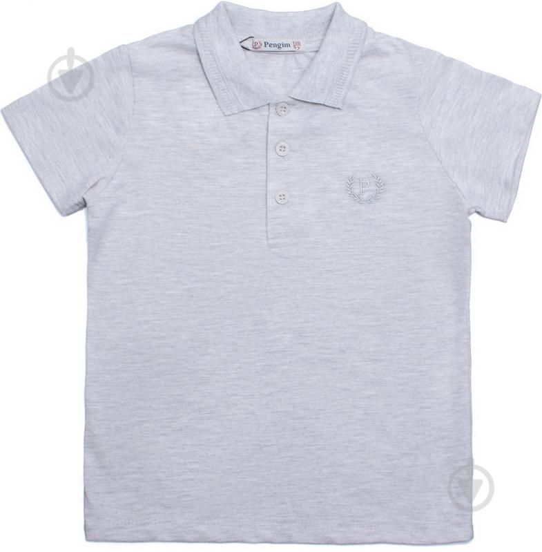 Поло р.122 серый меланж - фото 1