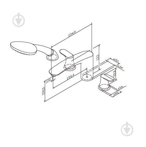 Смеситель для ванны AM.PM 4-секционный Like F8001300 - фото 8