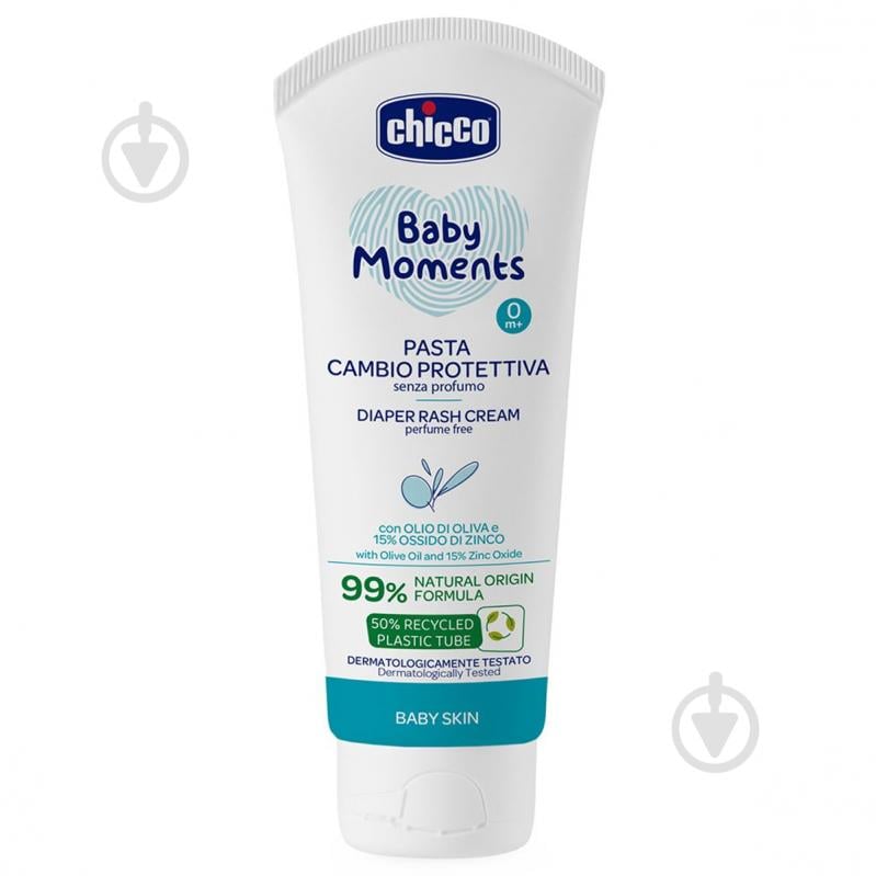 Крем під підгузок Chicco з цинком та пантенолом Chicco Baby Moments 100 мл 100 г (12114.00) - фото 1