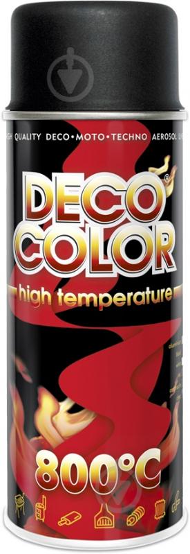 Фарба аерозольна жароміцна 800 °C чорна DecoColor 400 мл - фото 1