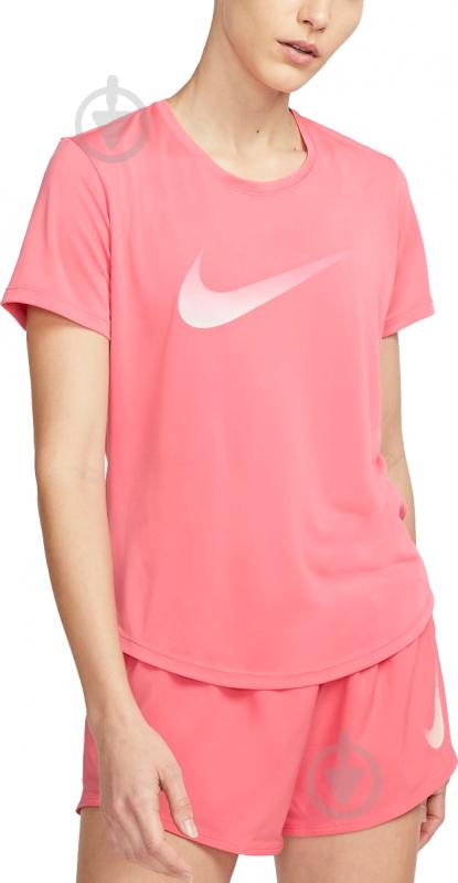 Футболка Nike W NK ONE DF SWSH HBR SS DX1025-894 р.M розовый - фото 1